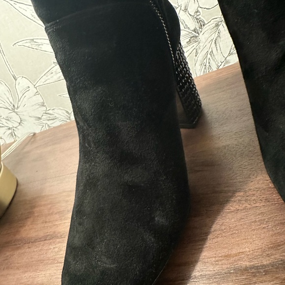 Black Suede Studded Heel Ankle Boots by MICHEAL Michael Kors - Picture 5 of 10